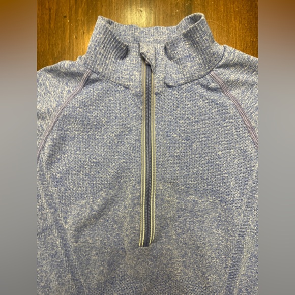 Athleta Fastest Track Half Zip Top Size Small Sapphire Blue Heather Athleisure - Picture 12 of 14
